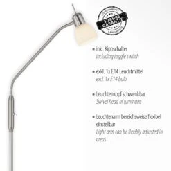 Lampadaire Karo Avec Bras Flexible -EGLO || By Rydens || Lucande Soldes 10000728 4