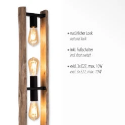 Lampadaire Log, à Trois Lampes -EGLO || By Rydens || Lucande Soldes 10000874 3