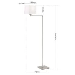 Lampadaire En Tissu Carlton, Nickel Mat -EGLO || By Rydens || Lucande Soldes 10002038 4