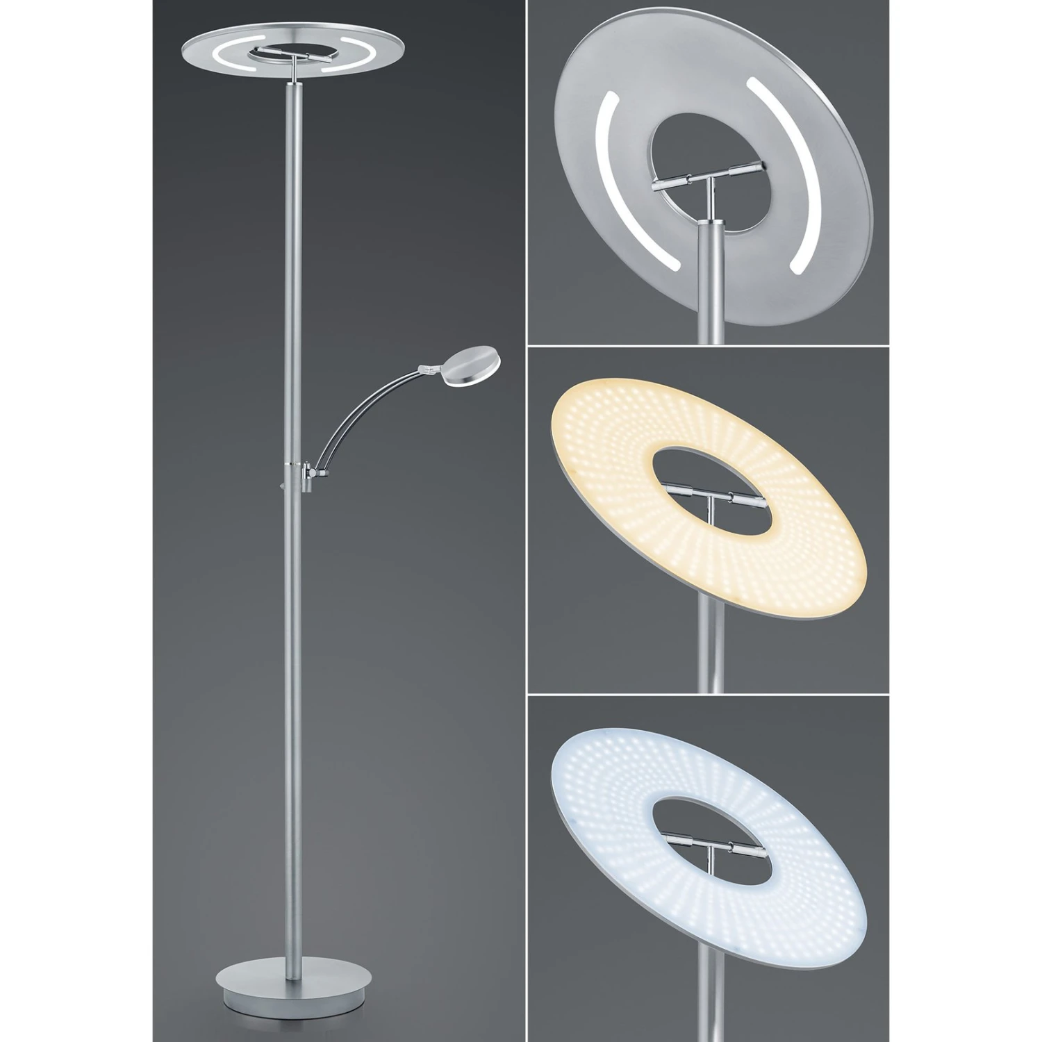 Lampadaire LED Monti En Nickel, Liseuse, CCT 8 Lampadaire LED Monti En Nickel, Liseuse, CCT – Image 6