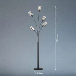 Lampadaire Iska Abat-jour En Verre, à Cinq Lampes -EGLO || By Rydens || Lucande Soldes 10004385 1