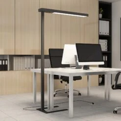Arcchio Susi Lampadaire Bureau LED, Capteur Noir