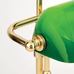 Lampe De Banquier Harvard, Laiton/vert, 32 cm -EGLO || By Rydens || Lucande Soldes 10009380 6