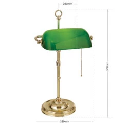 Lampe De Banquier Harvard Interrupteur Laiton/vert -EGLO || By Rydens || Lucande Soldes 10009381 4