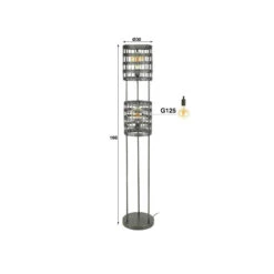 Lampe Sur Pied Graf-Fiesko Noire-nickel à 2 Lampes -EGLO || By Rydens || Lucande Soldes 10010524 3