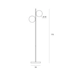 Lampadaire Jugen Gris à 2 Lampes -EGLO || By Rydens || Lucande Soldes 10012083 3