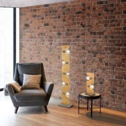 Lampe Sur Pied Tailor En Bois Clair, à Cinq Lampes -EGLO || By Rydens || Lucande Soldes 10012318 1