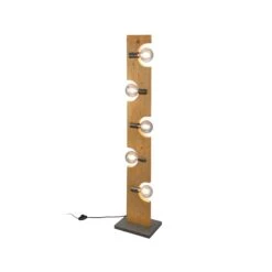 Lampe Sur Pied Tailor En Bois Clair, à Cinq Lampes -EGLO || By Rydens || Lucande Soldes 10012318 2