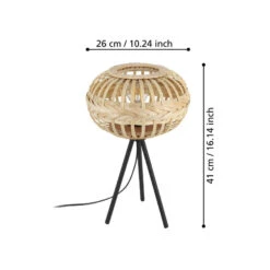 EGLO Amsfield 1 Lampe à Poser En Bois, Trépied -EGLO || By Rydens || Lucande Soldes 10012404 2