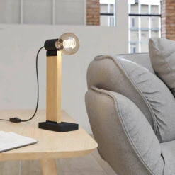 EGLO Bailrigg Lampe à Poser En Bois -EGLO || By Rydens || Lucande Soldes 10012467 2