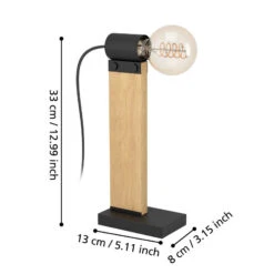 EGLO Bailrigg Lampe à Poser En Bois -EGLO || By Rydens || Lucande Soldes 10012467 3