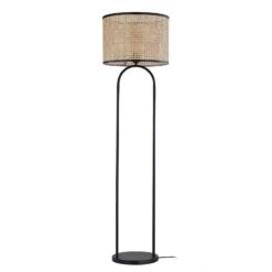Lindby Yaelle Lampe Sur Pied Métal Rotin 146 cm -EGLO || By Rydens || Lucande Soldes 10012887 2