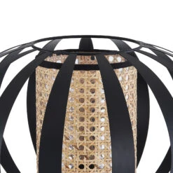 Lindby Tamira Lampadaire Rotin 150 cm Noir -EGLO || By Rydens || Lucande Soldes 10012890 3