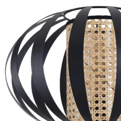 Lindby Tamira Lampadaire Rotin 150 cm Noir -EGLO || By Rydens || Lucande Soldes 10012890 4