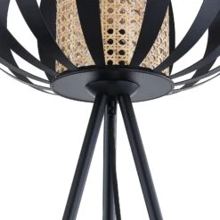 Lindby Tamira Lampadaire Rotin 150 cm Noir -EGLO || By Rydens || Lucande Soldes 10012890 6