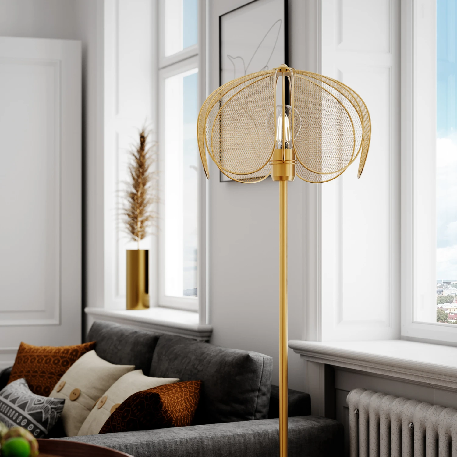 By Rydens By Rydéns Daisy Lampe Sur Pied, Doré Mat 5 By Rydens By Rydéns Daisy Lampe Sur Pied, Doré Mat – Image 3