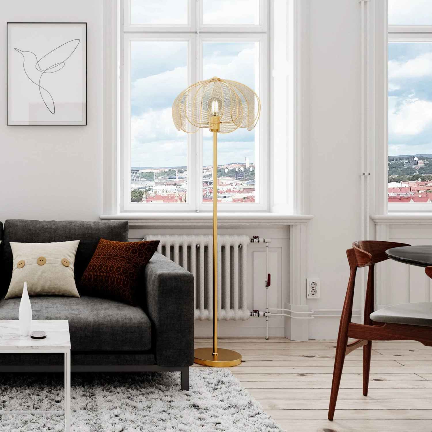 By Rydens By Rydéns Daisy Lampe Sur Pied, Doré Mat 3 By Rydens By Rydéns Daisy Lampe Sur Pied, Doré Mat