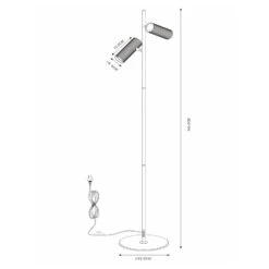 Lampadaire Clubs Tête Pivotant/inclinable, Noir -EGLO || By Rydens || Lucande Soldes 10014841 2