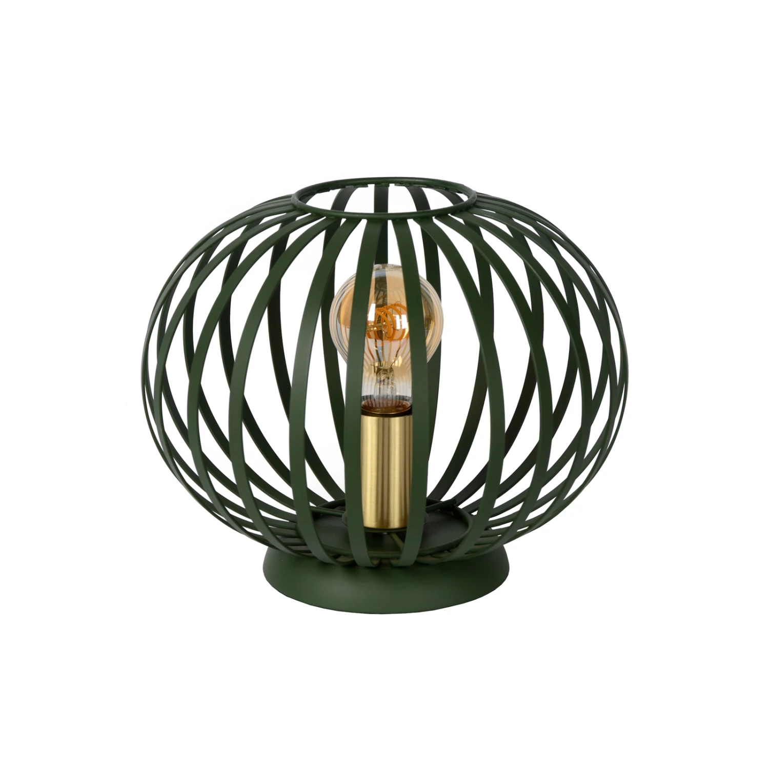 Lampe à Poser Manuela Abat-jour Cage, Verte/dorée 5 Lampe à Poser Manuela Abat-jour Cage, Verte/dorée – Image 3