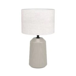 EGLO Lampe à Poser Capalbio Pied Sable/abat-jour Blanc -EGLO || By Rydens || Lucande Soldes 10015290 2