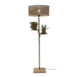 GOOD & MOJO Java Lampadaire Tablette Naturel/noir -EGLO || By Rydens || Lucande Soldes 10016392 2