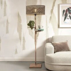 GOOD & MOJO Java Lampadaire Tablette Naturel/noir