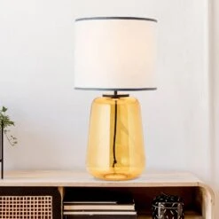 BRILLIANT Lampe à Poser Hydra Hauteur 56,5 Cm Gris/jaune