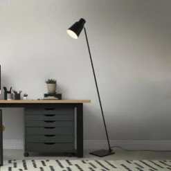 Lampe Sur Pied Ekko, Réglable, E27, Noir