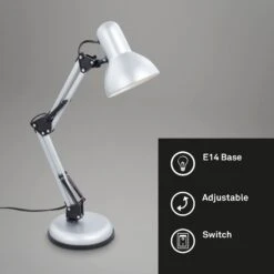Lampe De Bureau Pixa, Réglable, E14, Blanche -EGLO || By Rydens || Lucande Soldes 10019079 5