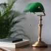 Lampe De Bureau Ancilla, Verre, Bronze/vert -EGLO || By Rydens || Lucande Soldes 10019166