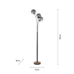 Lampe Sur Pied Green Widow Avec Abat-jour En Verre -EGLO || By Rydens || Lucande Soldes 10019457 3