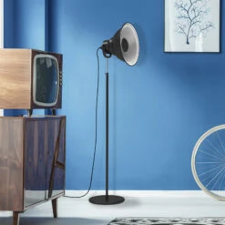 Aluminor Reflex 2 Lampe Sur Pied, Réglable, Noire