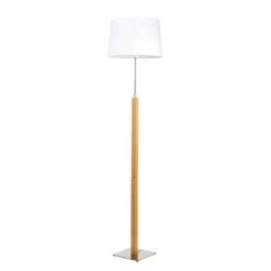 Aluminor Quatro Up Lampadaire Chêne Clair/chromé