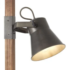 BRILLIANT Lampadaire Plow Avec 2 Spots, Noir/bois Foncé -EGLO || By Rydens || Lucande Soldes 1509554 2