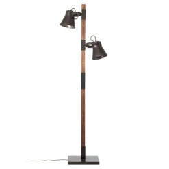 BRILLIANT Lampadaire Plow Avec 2 Spots, Noir/bois Foncé -EGLO || By Rydens || Lucande Soldes 1509554 5