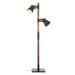 BRILLIANT Lampadaire Plow Avec 2 Spots, Noir/bois Foncé -EGLO || By Rydens || Lucande Soldes 1509554 6