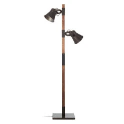 BRILLIANT Lampadaire Plow Avec 2 Spots, Noir/bois Foncé -EGLO || By Rydens || Lucande Soldes 1509554 7