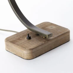 BRILLIANT Lampe à Poser En Métal Drake Avec Pied En Bois -EGLO || By Rydens || Lucande Soldes 1509608 7