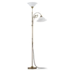 Lampadaire En Laiton ALWINE Avec Deux Lampes -EGLO || By Rydens || Lucande Soldes 1542009 2