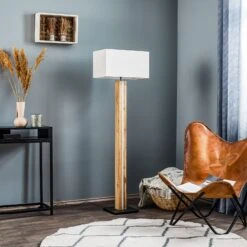 Lampadaire Elegance Dimmable, Placage Chêne, Beige -EGLO || By Rydens || Lucande Soldes 1573479 2