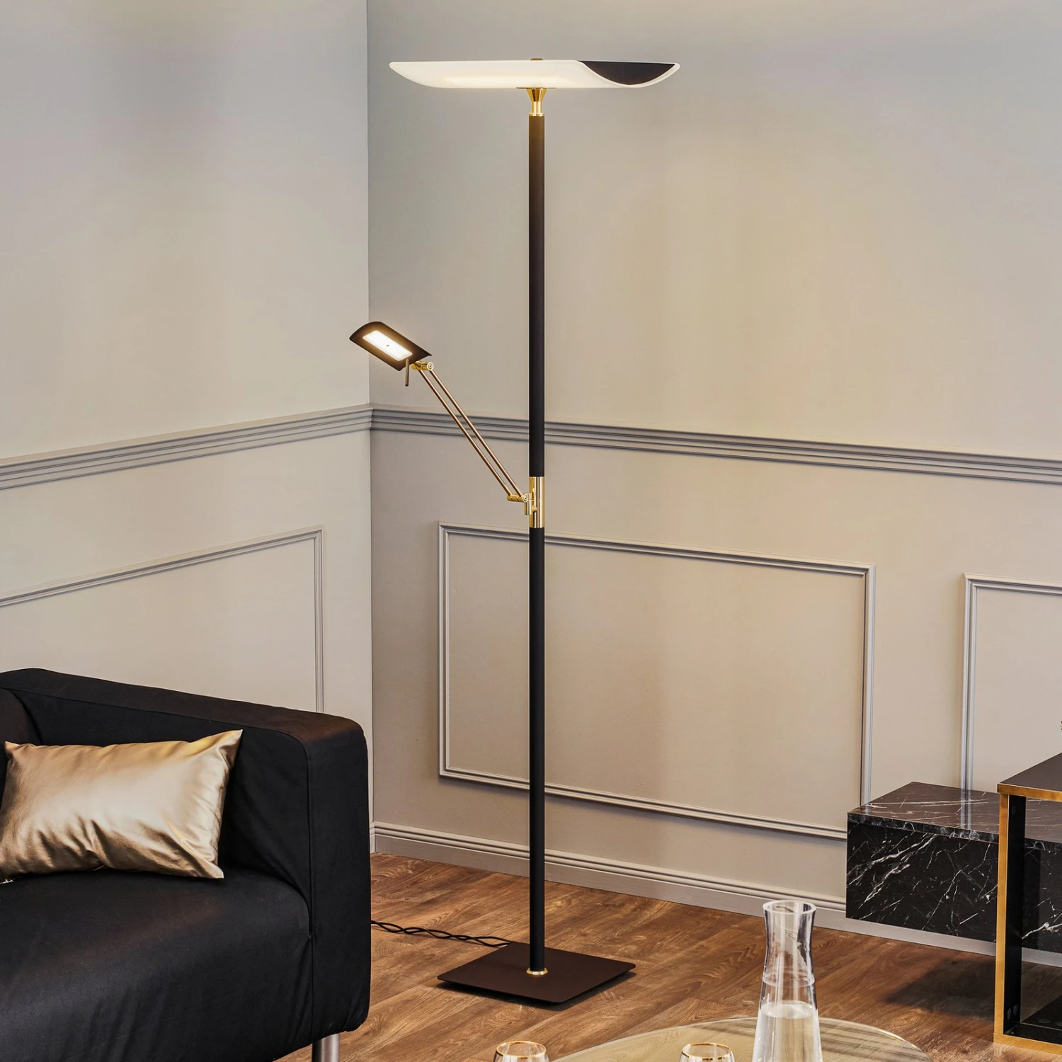 Rothfels Charlin Lampadaire Indirect LED, Laiton 3 Rothfels Charlin Lampadaire Indirect LED, Laiton