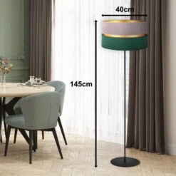 Lampadaire Golden Duo Gris/vert Foncé/doré -EGLO || By Rydens || Lucande Soldes 2616463 3