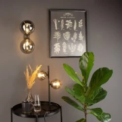 Lampe à Poser Neptune Noire, 2 Sphères Verre Fumé -EGLO || By Rydens || Lucande Soldes 3009124 5