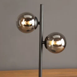 Lampe à Poser Neptune Noire, 2 Sphères Verre Fumé -EGLO || By Rydens || Lucande Soldes 3009124 6