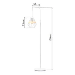 Lampadaire Cliff, Abat-jour Cage Bande Bois, Blanc -EGLO || By Rydens || Lucande Soldes 3076358 6