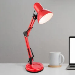 Globo Lampe à Poser Famous à 3 Articulations, Rouge