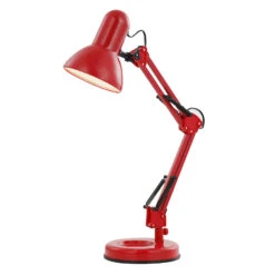 Globo Lampe à Poser Famous à 3 Articulations, Rouge -EGLO || By Rydens || Lucande Soldes 4015571 3