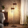 Lindby Asya Lampadaire, Bois, Chromé -EGLO || By Rydens || Lucande Soldes 4018311