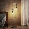 Lindby Asya Lampadaire, Bois, Noir -EGLO || By Rydens || Lucande Soldes 4018317