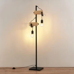 Lindby Asya Lampadaire, Bois, Noir 13 Lindby Asya Lampadaire, Bois, Noir -EGLO || By Rydens || Lucande Soldes 4018317 2